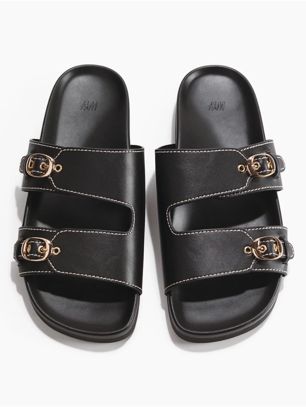 H&M Black Double-Strap Buckle Sandals - Picture 3 of 6